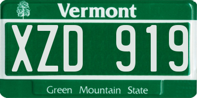 VT license plate XZD919
