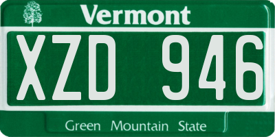 VT license plate XZD946