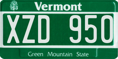 VT license plate XZD950
