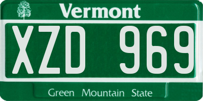 VT license plate XZD969