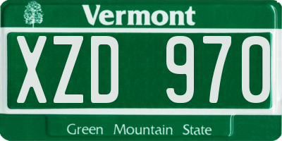 VT license plate XZD970