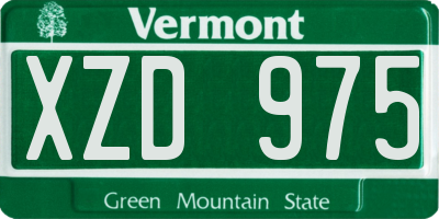 VT license plate XZD975