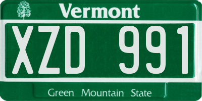 VT license plate XZD991
