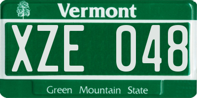 VT license plate XZE048