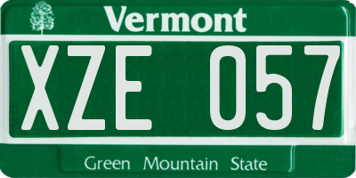 VT license plate XZE057
