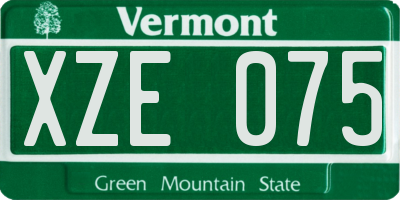 VT license plate XZE075