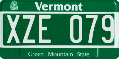 VT license plate XZE079