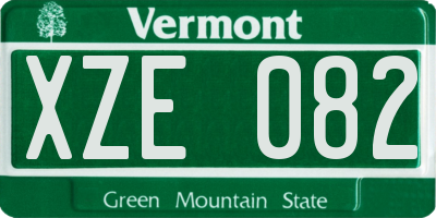 VT license plate XZE082