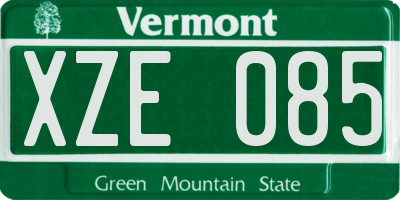 VT license plate XZE085
