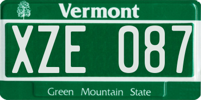 VT license plate XZE087