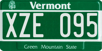 VT license plate XZE095