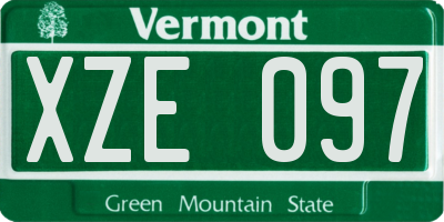VT license plate XZE097
