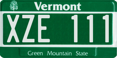 VT license plate XZE111