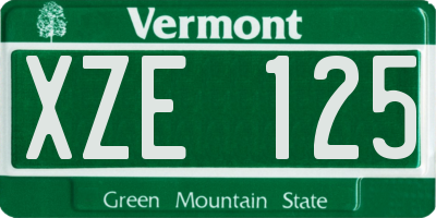 VT license plate XZE125