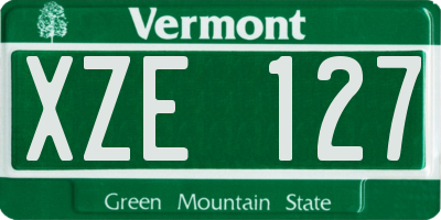 VT license plate XZE127