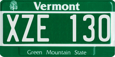 VT license plate XZE130