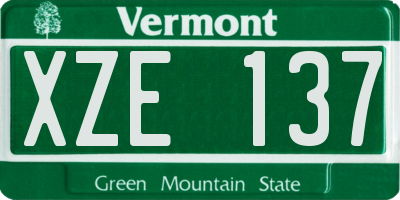 VT license plate XZE137
