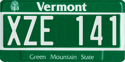 VT license plate XZE141
