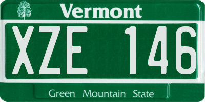 VT license plate XZE146