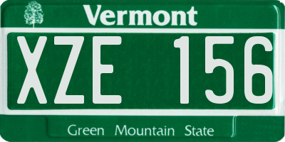 VT license plate XZE156