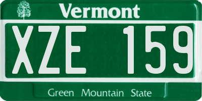 VT license plate XZE159