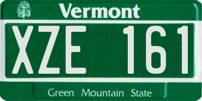 VT license plate XZE161