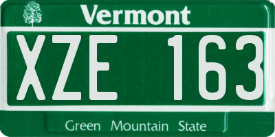 VT license plate XZE163