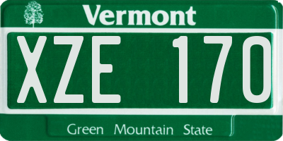 VT license plate XZE170