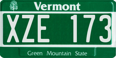 VT license plate XZE173