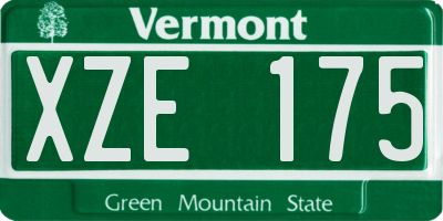 VT license plate XZE175