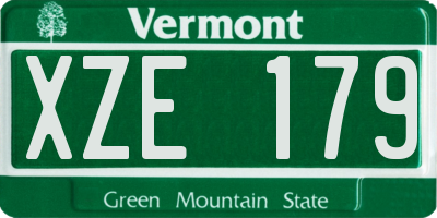 VT license plate XZE179