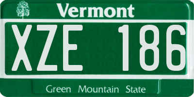 VT license plate XZE186