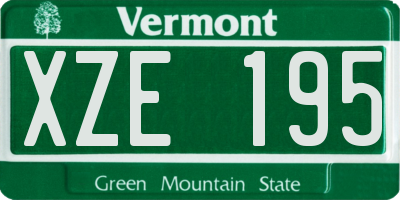 VT license plate XZE195