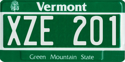 VT license plate XZE201