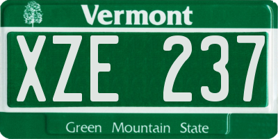 VT license plate XZE237