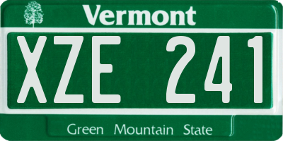 VT license plate XZE241