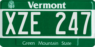 VT license plate XZE247