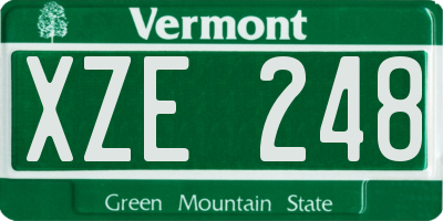 VT license plate XZE248