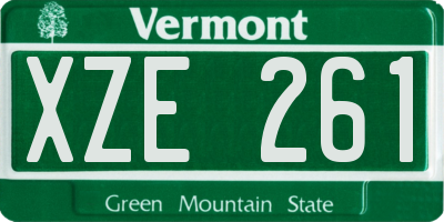 VT license plate XZE261