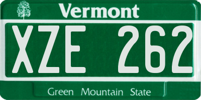 VT license plate XZE262