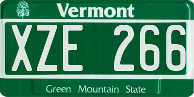 VT license plate XZE266