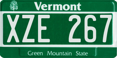 VT license plate XZE267