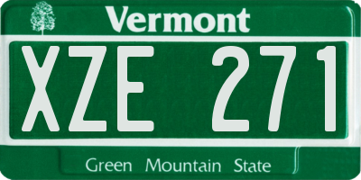 VT license plate XZE271