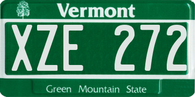 VT license plate XZE272