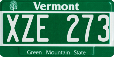 VT license plate XZE273