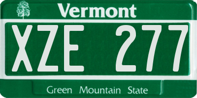VT license plate XZE277