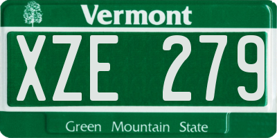 VT license plate XZE279