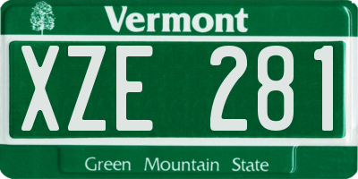 VT license plate XZE281
