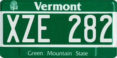 VT license plate XZE282