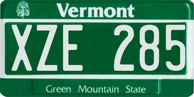 VT license plate XZE285